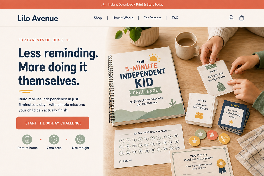 The 5-Minute Independent Kid Challenge by Lilo Avenue
