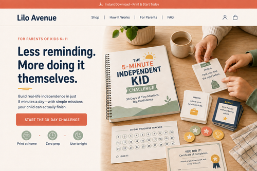 The 5-Minute Independent Kid Challenge by Lilo Avenue